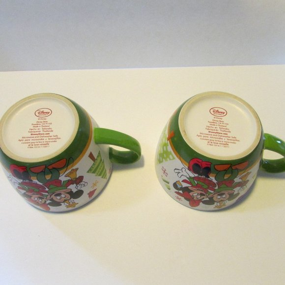 set of 2 Disney Store Christmas mugs Mickey and Minnie coffee hot chocolate cup - Picture 7 of 7